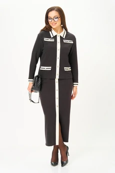 Костюм с юбкой 1088 графит + молоко Багира АнТа