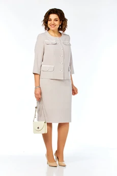 Костюм с юбкой 1104 бежевый Багира АнТа