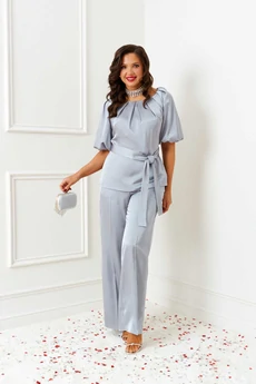 Костюм брючный 6381 стальной Beautiful&Free