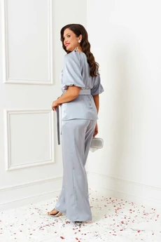 Костюм брючный 6381 стальной Beautiful&Free