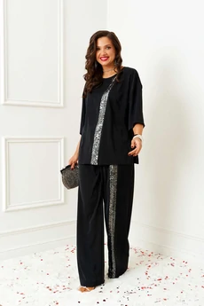 Костюм брючный 6396 черный Beautiful&Free