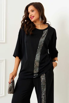 Костюм брючный 6396 черный Beautiful&Free