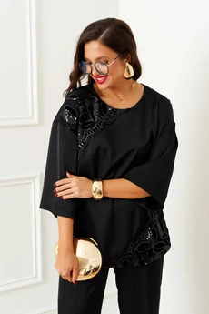 Костюм брючный 6401 черный Beautiful&Free