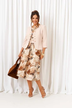 Костюм с платьем 6407 бежевый Beautiful&Free