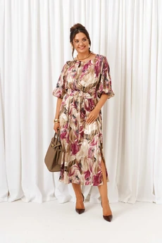 Платье 6412 бежево-бордовый Beautiful&Free