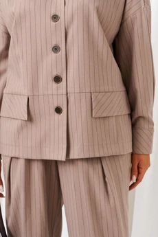 Костюм брючный 6414 полоска капучино Beautiful&Free