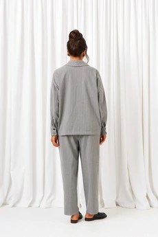 Костюм брючный 6414 полоска серая Beautiful&Free