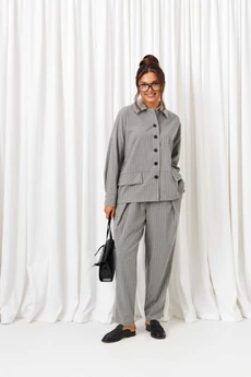 Костюм брючный 6414 полоска серая Beautiful&Free