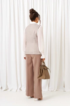 Костюм брючный 6415 песочно-молочный Beautiful&Free