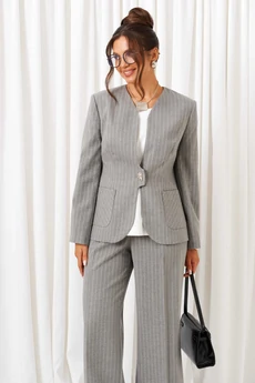 Костюм брючный 6416 полоска серая Beautiful&Free