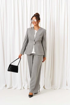 Костюм брючный 6416 полоска серая Beautiful&Free