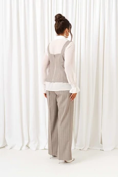 Костюм брючный 6417 полоска песочная Beautiful&Free