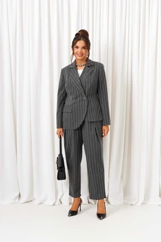 Костюм брючный 6418 полоска серая Beautiful&Free