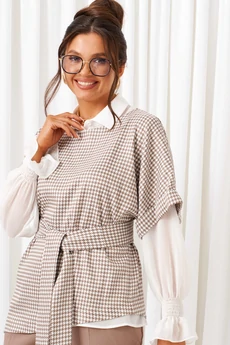 Костюм брючный 6419 песочно-молочный Beautiful&Free