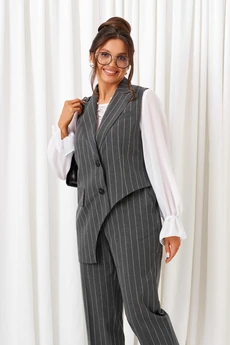Костюм брючный 6422 полоска серая Beautiful&Free