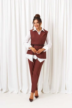 Костюм брючный 6423 каштан Beautiful&Free