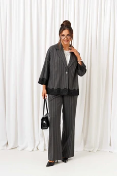 Костюм брючный 6431 темно-серая полоска Beautiful&Free