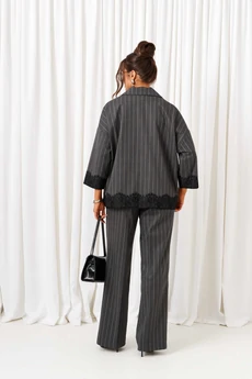 Костюм брючный 6431 темно-серая полоска Beautiful&Free