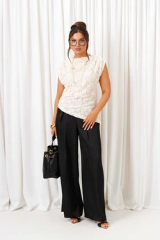 Костюм брючный 6432 бело-черный Beautiful&Free