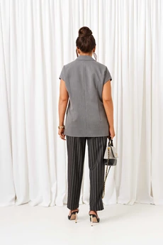 Костюм брючный 6434 тёмно-серый в полоску Beautiful&Free