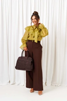 Костюм брючный 6441 шоколад+лайм Beautiful&Free