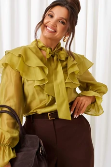 Костюм брючный 6441 шоколад+лайм Beautiful&Free