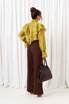 Костюм брючный 6441 шоколад+лайм Beautiful&Free