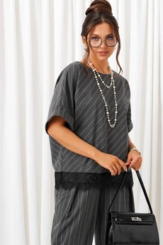 Костюм брючный 6442 тёмно-серый Beautiful&Free