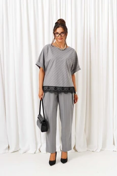 Костюм брючный 6442 светло-серый Beautiful&Free