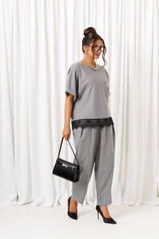 Костюм брючный 6442 светло-серый Beautiful&Free