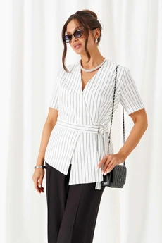 Костюм брючный 6444 бело-черный Beautiful&Free