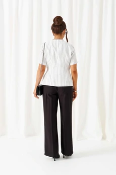 Костюм брючный 6444 бело-черный Beautiful&Free