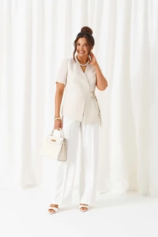 Костюм брючный 6444 молочно-песочный Beautiful&Free