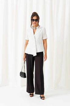 Костюм брючный 6445 бело-черный Beautiful&Free