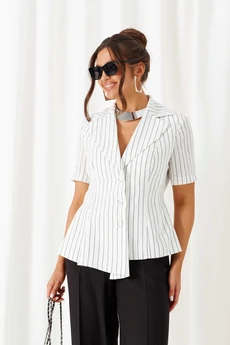 Костюм брючный 6445 бело-черный Beautiful&Free