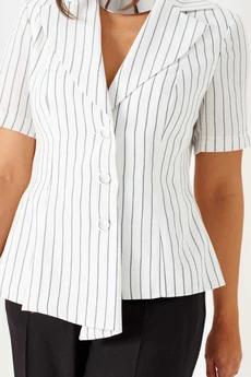 Костюм брючный 6445 бело-черный Beautiful&Free