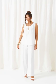 Костюм брючный 6447 черно-белый Beautiful&Free