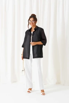 Костюм брючный 6447 черно-белый Beautiful&Free