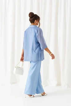 Костюм брючный 6447 голубой Beautiful&Free