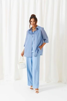 Костюм брючный 6447 голубой Beautiful&Free