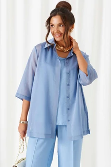 Костюм брючный 6447 голубой Beautiful&Free