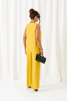 Костюм брючный 6449 жёлто-черный Beautiful&Free