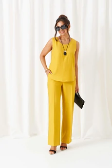 Костюм брючный 6449 жёлто-черный Beautiful&Free