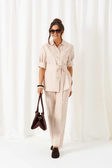 Костюм брючный 6450 бежевый Beautiful&Free