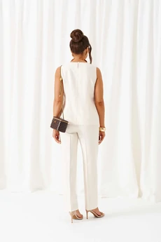 Костюм брючный 6455 песочно-молочный Beautiful&Free