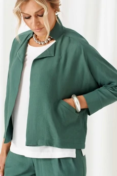 Костюм брючный 6457 бутылочно-зелёный Beautiful&Free