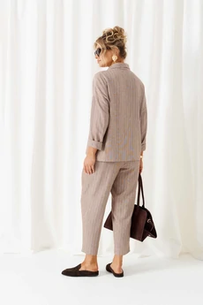 Костюм брючный 6459 полоска+кофе Beautiful&Free