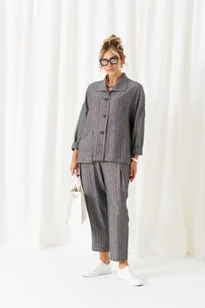 Костюм брючный 6459 полоска+графит Beautiful&Free