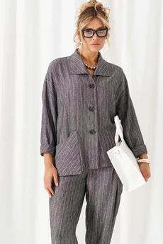 Костюм брючный 6459 полоска+графит Beautiful&Free