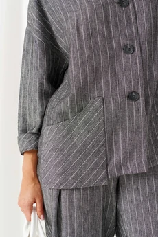 Костюм брючный 6459 полоска+графит Beautiful&Free